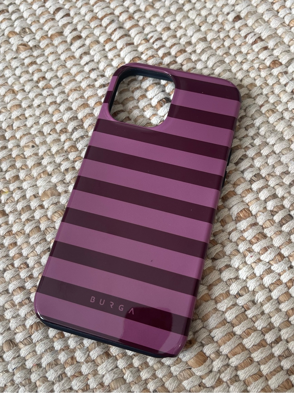 Burga iPhone 12 Pro Max Phone Case Tough MagSafe Purple Stripe